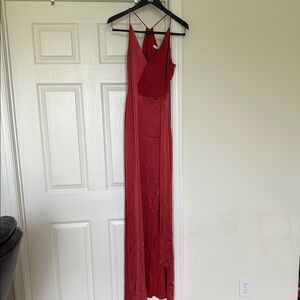 New with tag Halston Heritage Red Halter Maxi Gown
